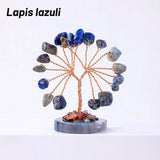 12pcs/box Natural Gemstone Crystal Chakela Lucky Tree With Agate Base Home Office Desk Living Room Crystal Decor Mini Sized Home