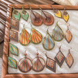 Colorful wire-wrapped boho dangle earrings for women by HSF Marketplace
