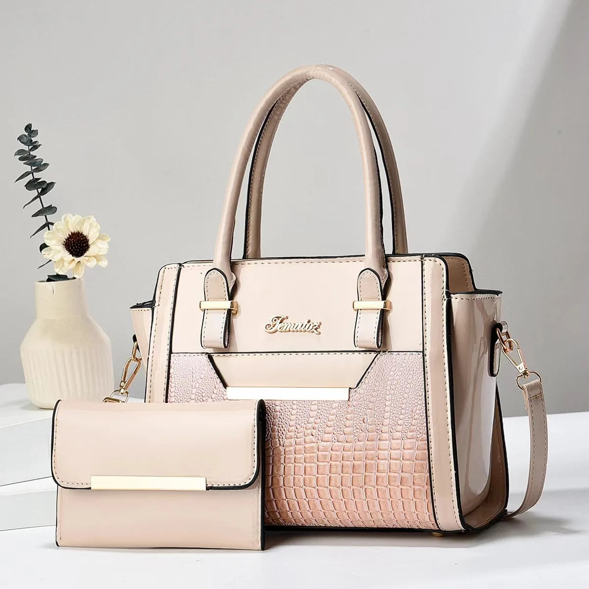 High-quality black PU leather messenger handbag for women with shoulder strap, crossbody style, designer look, and spacious purse.