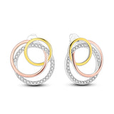 Orstarry S925 sterling silver 18k gold classic knot stud earrings for women, close-up jewelry image