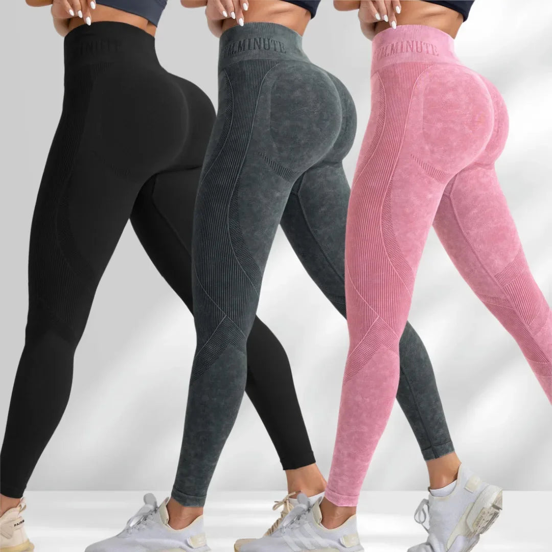 Women's high-waist seamless knit leggings with hip lift design for gym, yoga, and fitness, HSF Marketplace