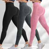 Women's high-waist seamless knit leggings with hip lift design for gym, yoga, and fitness, HSF Marketplace