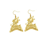 Vintage gold Egyptian queen hoop earrings by HSF Marketplace for women