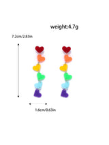 1pair Joyful Celebration Acrylic Rainbow Colors Drop Earrings for Women LGBT Lover Party Pride Month Jewelry Accessories