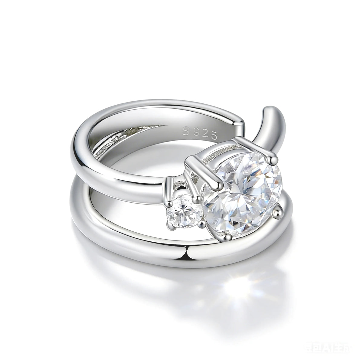 925 sterling silver moissanite earrings for non-pierced ears, HSF Marketplace jewelry; image not visible