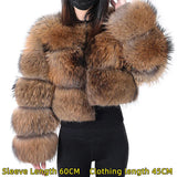 Women's luxury thick real raccoon fur coat by HSF Marketplace in plus sizes