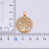 Gold plated Tree of Life necklace with crystal accents, featuring a zircon chain pendant for women, elegant fashion jewelry.