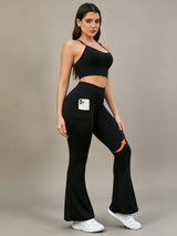 Women's high waist booty lifting flare leggings by HSF Marketplace, shown in a full-length view