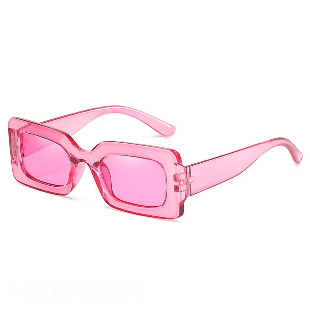HSF Marketplace KLASSNU women’s candy color retro square sunglasses with large frames, UV400 protection, trendy party eyewear