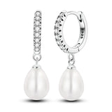 925 sterling silver hoop earrings with zirconia accents, hypoallergenic jewelry for women and girls