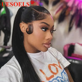 HSF Marketplace long straight Remy human hair wrap-around ponytail extension in natural color