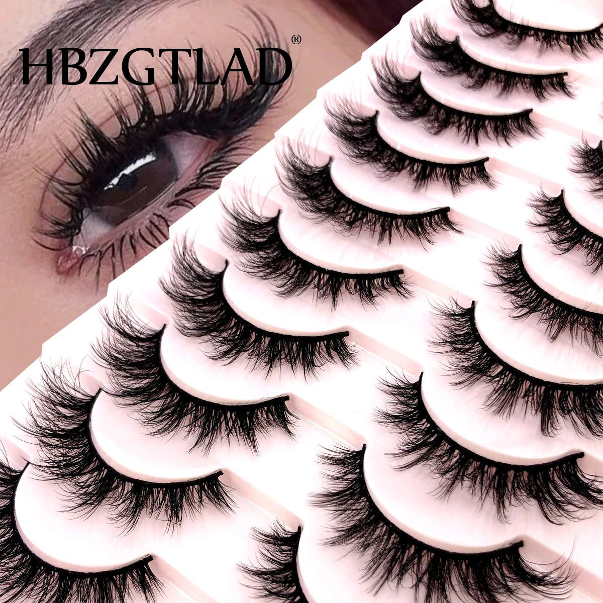3D faux mink hair false eyelashes, 10 pairs of fluffy lashes by HSF Marketplace