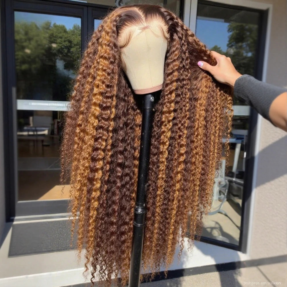 13x4 13x6 Hd Lace Frontal Wig Water Wave 4/27 Highlight Wig Deep Wave Curly Wigs Pre Plucked Brazilian Human Hair for Women