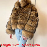 Women's luxury thick real raccoon fur coat in plus sizes by HSF Marketplace