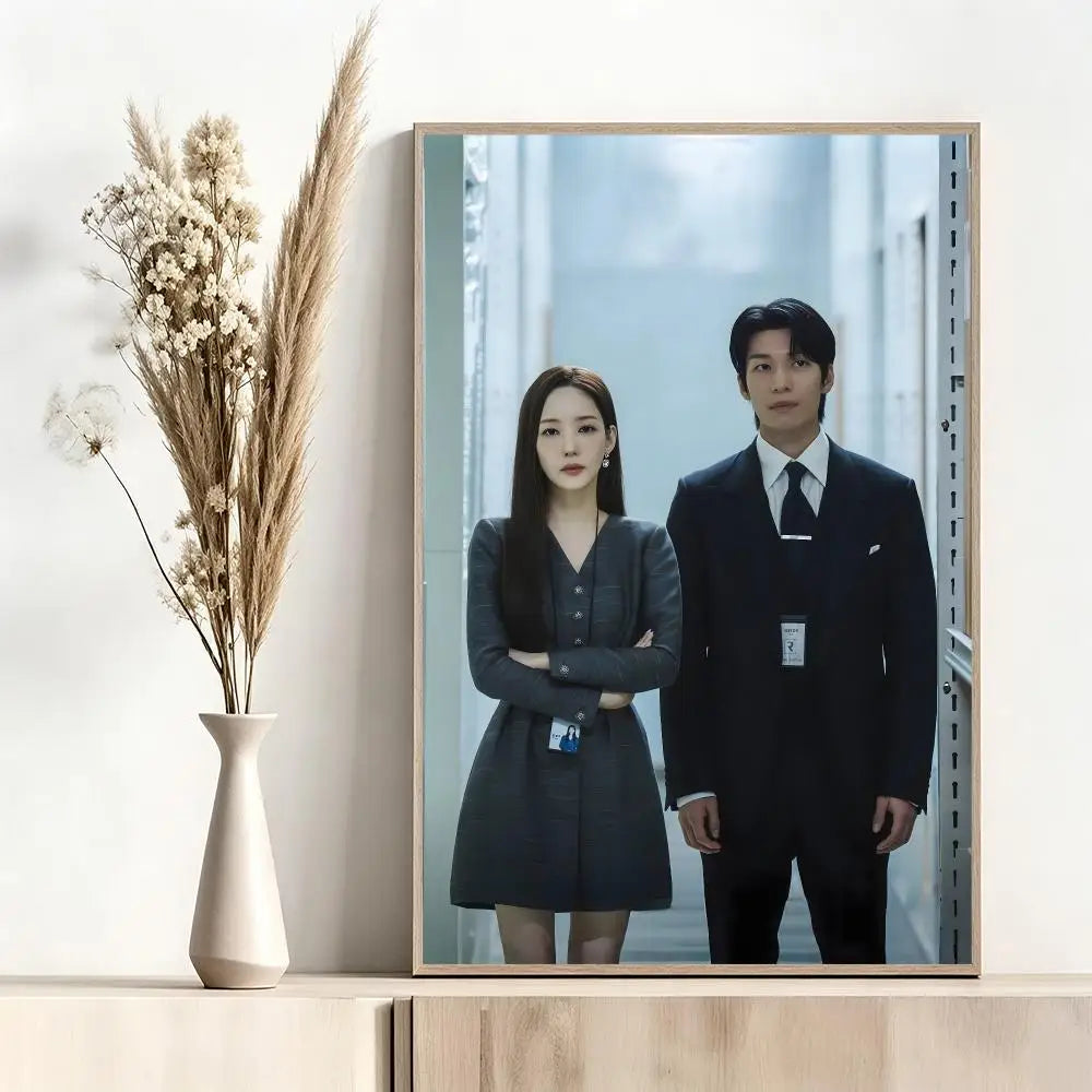 Korean drama S-Siren Kiss poster, romantic K-culture wall decor in a stylish home setting