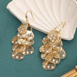 Gold and silver multi-layer drop earrings for women by HSF Marketplace