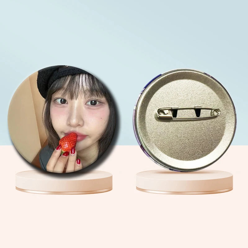 Kpop YVES soft button pins for LOONA fans, cute K-Culture merch by HSF Marketplace