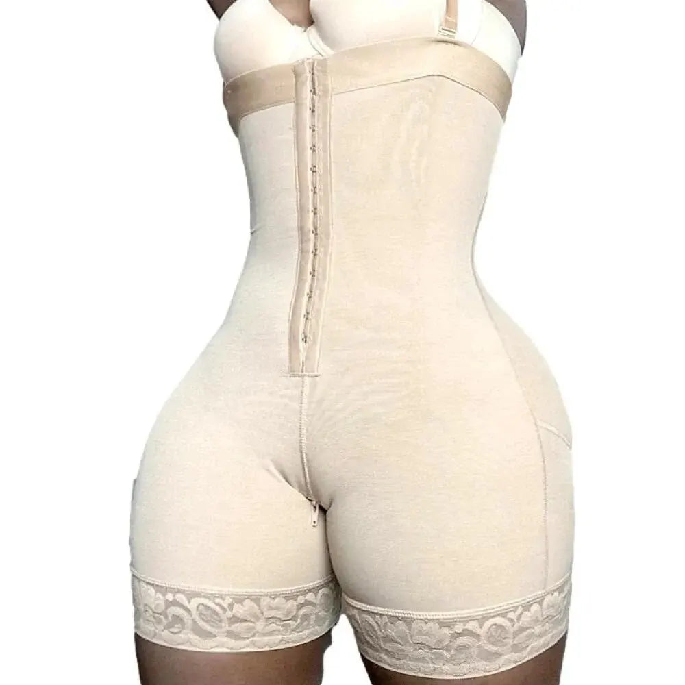 Women’s Colombian body shapewear bodysuit with tummy control, waist trainer, butt lifter, and thigh slimming design