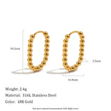 MamacitaSlay geometric zircon beaded hoop earrings in 18K gold-plated 316L stainless steel
