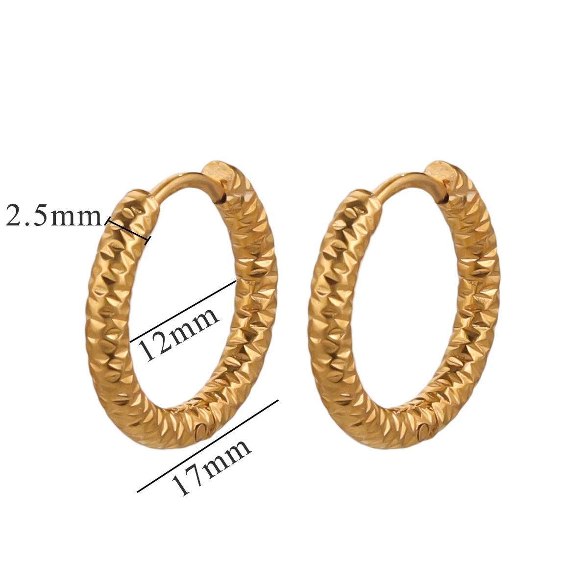 6-piece stainless steel textured hoop earrings for DIY jewelry making by HSF Marketplace