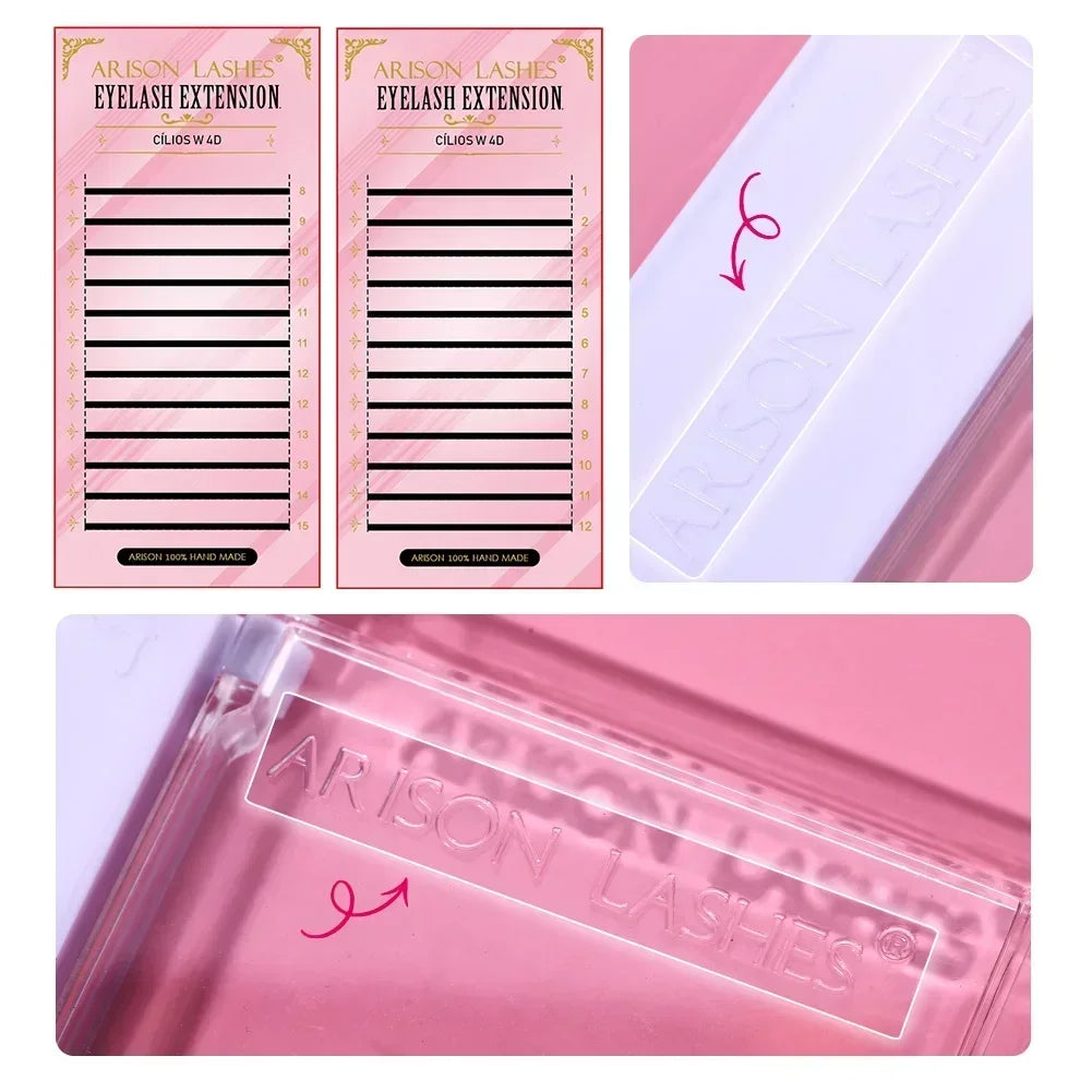Arison 3D-6D W-Shape false eyelash extensions for creating volume fans