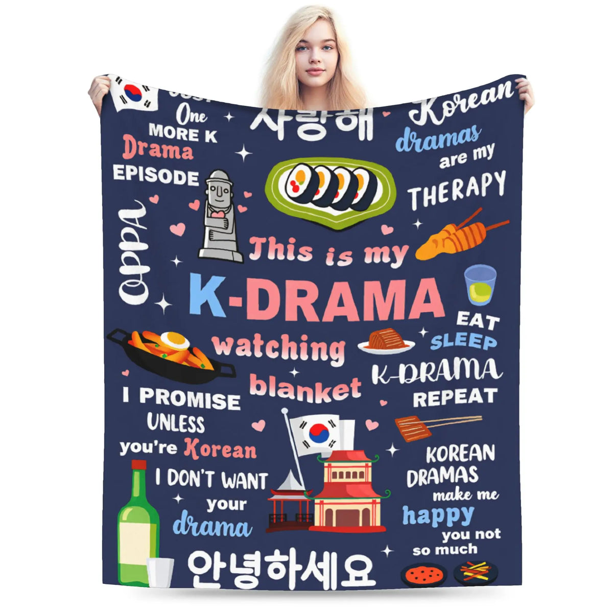 K-Drama plush blanket by HSF Marketplace, featuring cozy K-Culture design for comfort and style