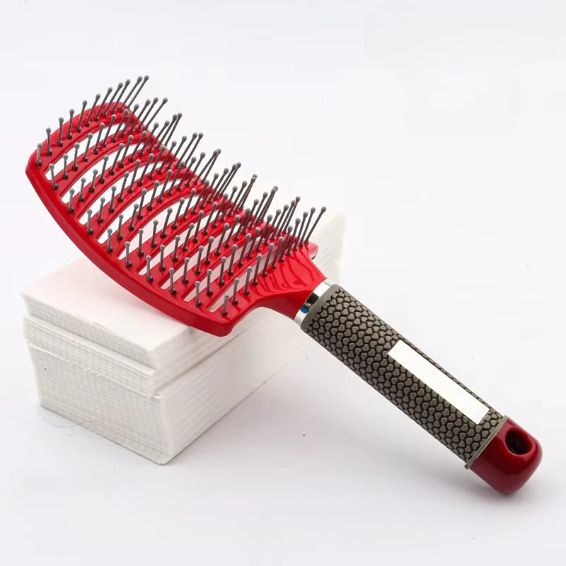 HAIRSOFLY detangling hair brush for wet curly hair with flexible bristles and scalp massage design