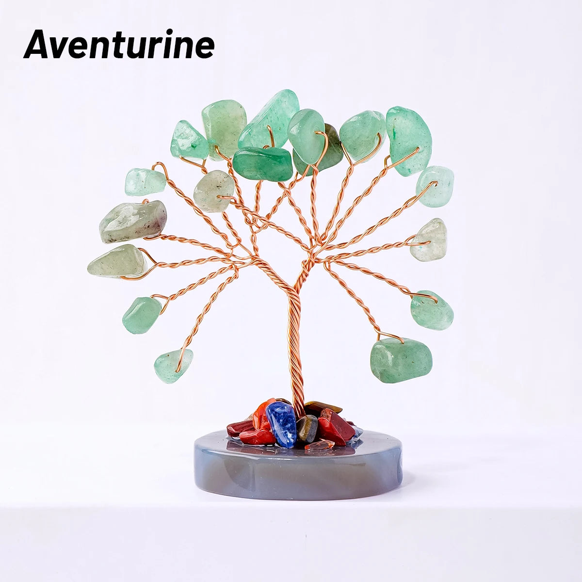 12pcs/box Natural Gemstone Crystal Chakela Lucky Tree With Agate Base Home Office Desk Living Room Crystal Decor Mini Sized Home