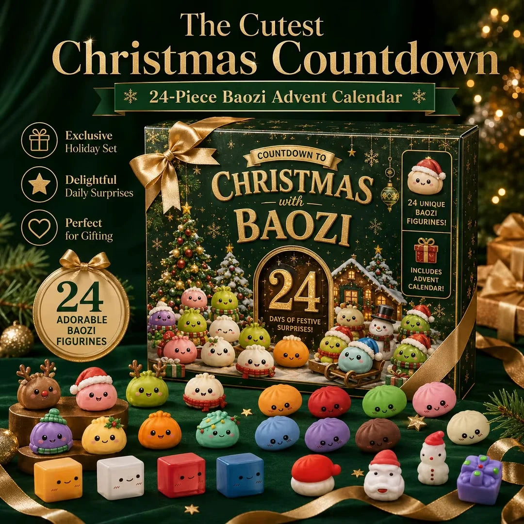 HSF Marketplace dumpling squishy advent calendar with 24-day Christmas countdown blind box and sensory fidget toys