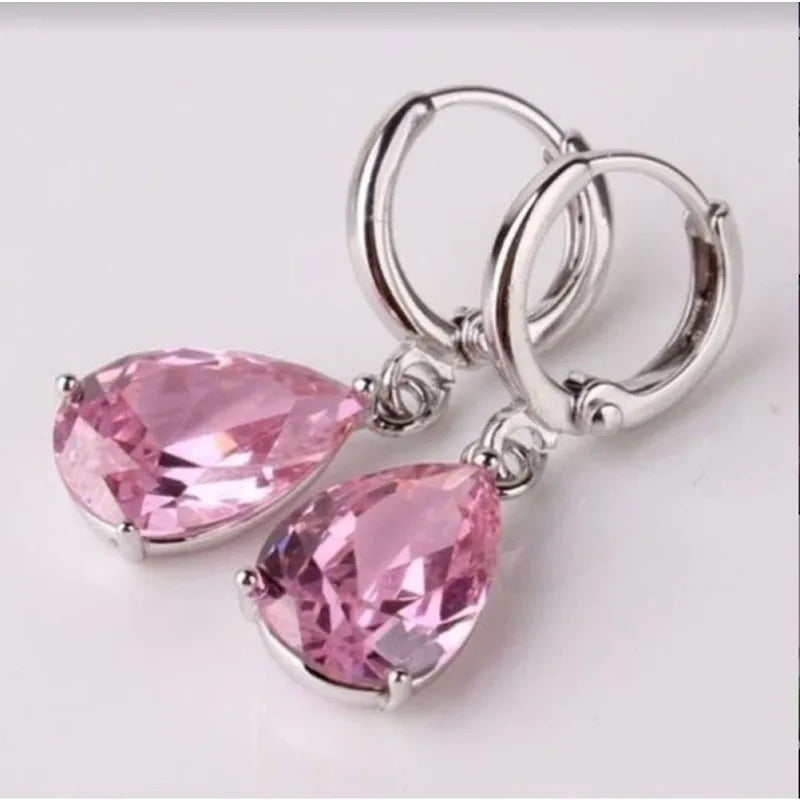 Blue crystal dangle earrings for women, 10-pair jewelry set by HSF Marketplace