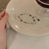 Accessories for Women Crystal Charm Bracelets for Women Gold Color Beaded Chain Double Layered Adjustable Bracelet Jewelry Gift