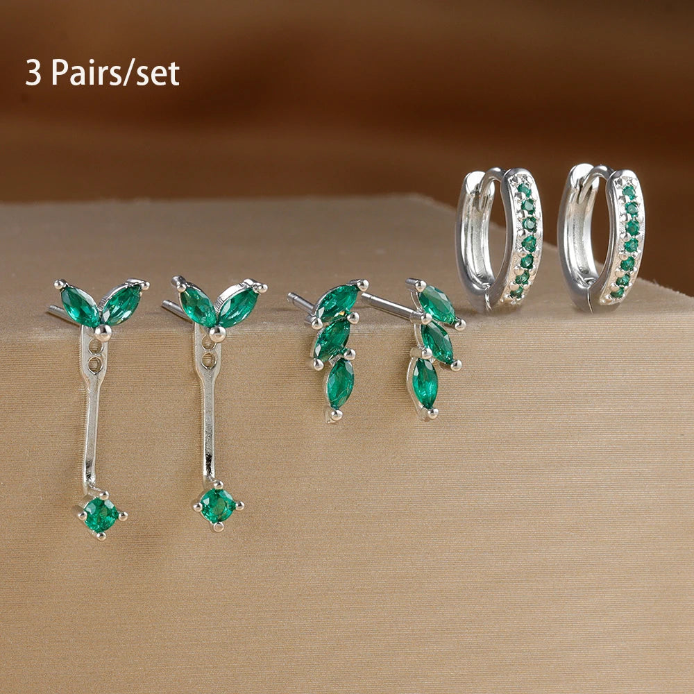 3 pairs of stainless steel zircon little huggies hoop earrings set for women, including cartilage piercing jewelry