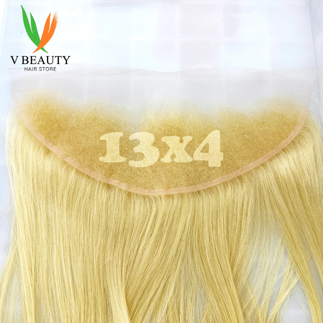 #613 Colored Straight Human Hair Bundles Blonde Closure 1/2/3/4 PCS 100% Vietnamese Remy Human Hair Weave Extensions