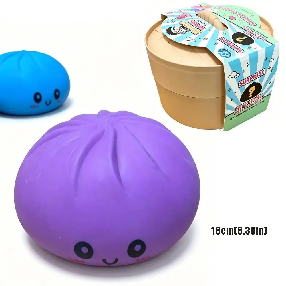 16cm Extra Large Big Dumplings Squeeze Toy Glitter with Steamer Steamed Stuffed Bun Squeeze Pinch Le Fidget Soft
