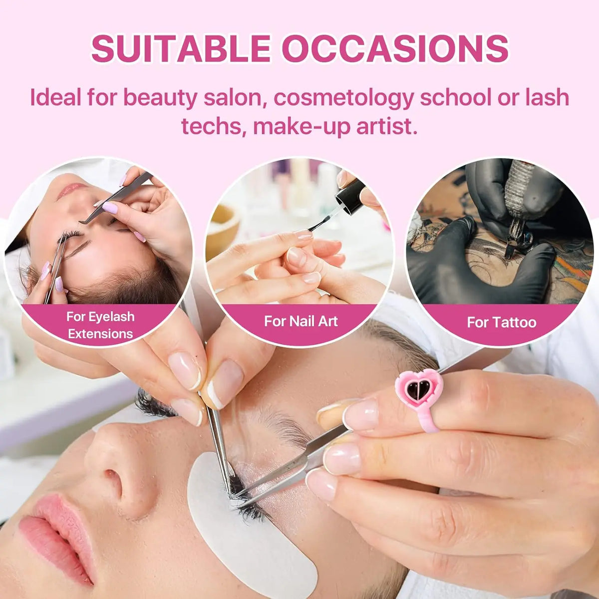 100PCS Disposable Glue Rings Eyelash Extension/Nail Art/Tattoo Blossom Smart Cup Extension Supplies Tools