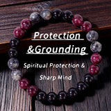 Black Glitter Stone Bracelet For Women Garnet Natural Stone Beads Elastic Chain Bangle Men Fashion Party Jewelry Gift