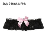 Women's lace bow leg ring garter belt by HSF Marketplace, bridal cosplay thigh loop lingerie accessory