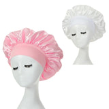 2-pack wide brim satin bonnets with elastic bands for women by HSF Marketplace