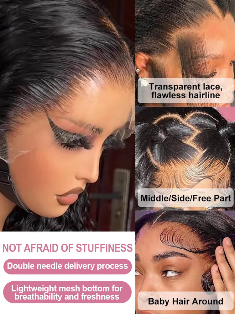 250 Density Loose Deep Wave 13x4 360 Full Lace Front Wig 40 42 Inch 13x6 HD Loose Wave Lace Frontal Human Hair Wigs For Women 100% Real Virgin Raw Human Hair Wig Bleached Knots Preplucked Natural Hairline Wet And Wavy Lace Wi