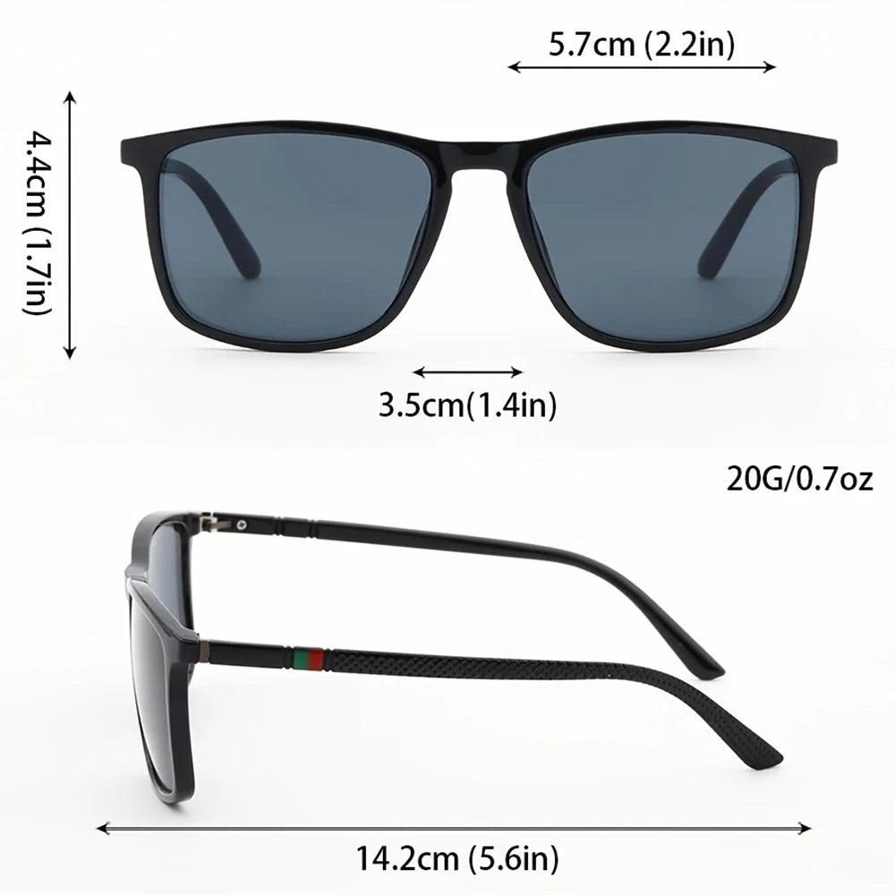 Luxury square vintage polarized cycling sunglasses with UV400 protection for men and women, suitable for travel, driving, and fishing.