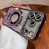 Glitter magnetic phone case for iPhone 14 Pro Max with raised lens protection by HSF Marketplace