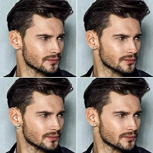 Black stainless steel stud earrings set for men and women, HSF Marketplace jewelry