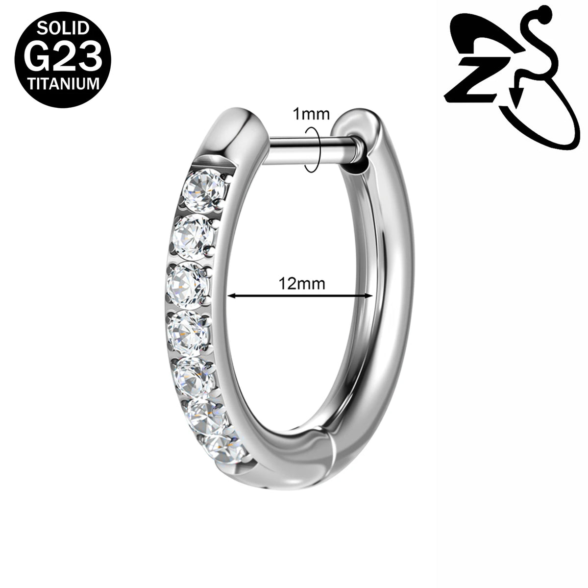 Titanium hoop earrings 18G by HSF Marketplace for helix and cartilage piercings
