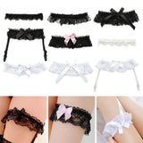 Women's lace bow leg ring garter belt by HSF Marketplace for bridal, lingerie, cosplay, and stockings