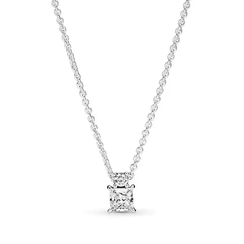 Silver heart pendant necklace with zircon circle charm, S925 pure silver jewelry for women, ideal for DIY charms and gifts.