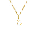 Gold plated dainty heart initial necklace for women with A-Z letter pendant, waterproof stainless steel monogram jewelry.