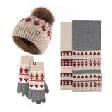 Japanese knit winter set for women with warm hat, scarf, and gloves by HSF Marketplace