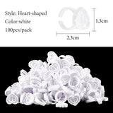 100PCS Disposable Glue Rings Eyelash Extension/Nail Art/Tattoo Blossom Smart Cup Extension Supplies Tools