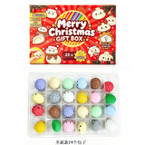 24-day Christmas advent calendar with dumpling squishy sensory toys, soft slow-rise stress relief design