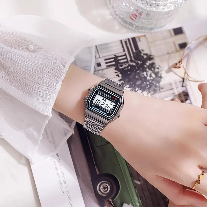 Unisex F91W Retro Men Women's Multifunction LED Digital Watch Stainless Steel Sports Wristwatches Ladies Electronic Wristwatch